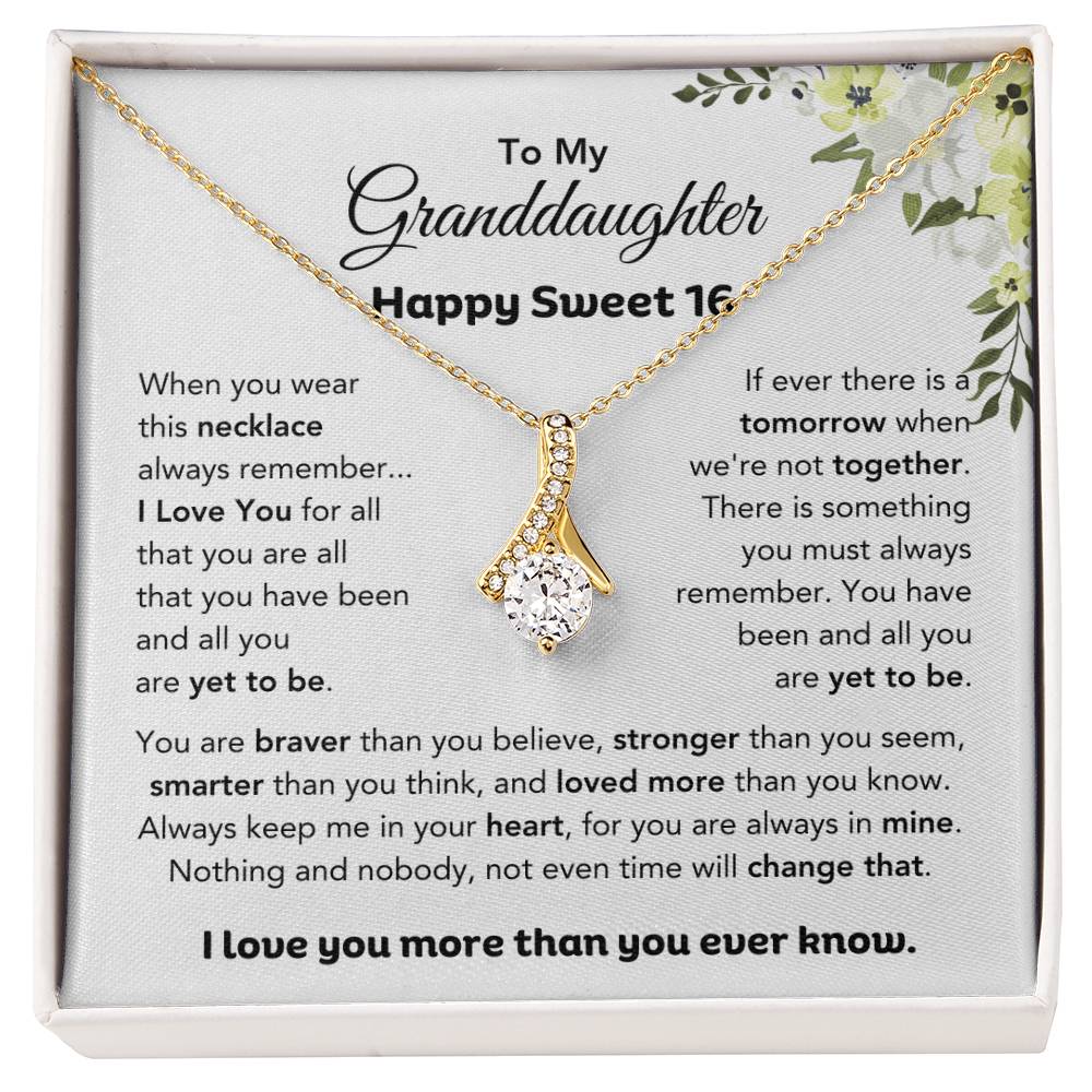 To My Granddaughter | Happy Sweet 16 Gift From Grandparents | Alluring Beauty Necklace