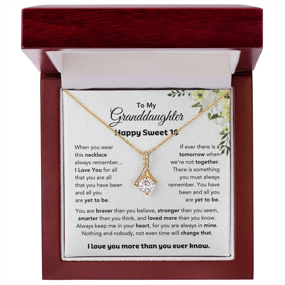To My Granddaughter | Happy Sweet 16 Gift From Grandparents | Alluring Beauty Necklace