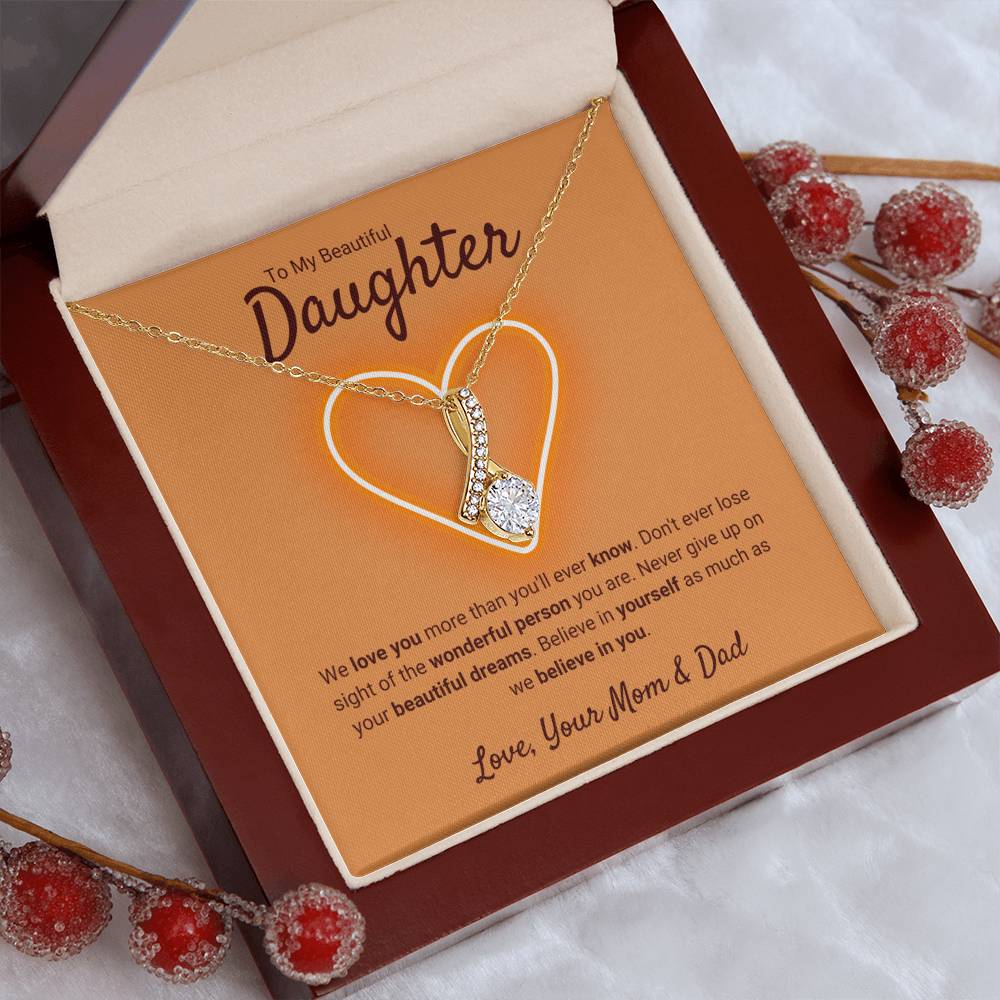 Daughter Jewelry Gift From Mom And Dad - Alluring Beauty Necklace