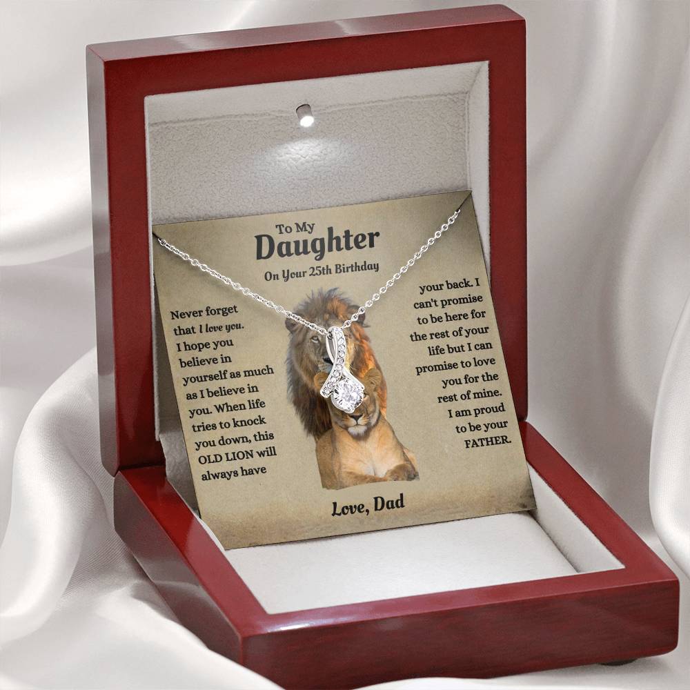 To My Daughter | On Your 25th Birthday Gift From Dad | Alluring Beauty Necklace