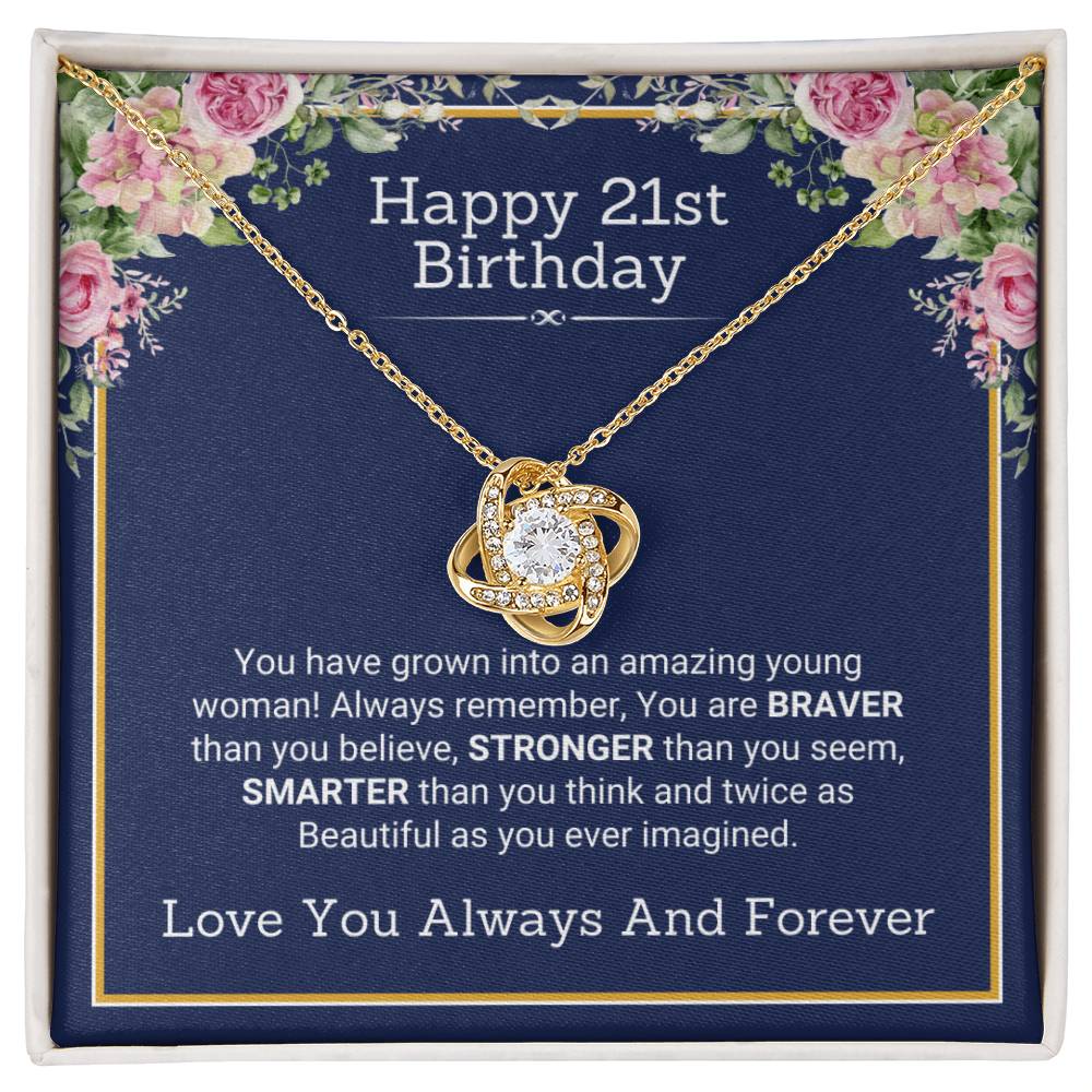 Happy 21st Birthday Necklace Gift For Her