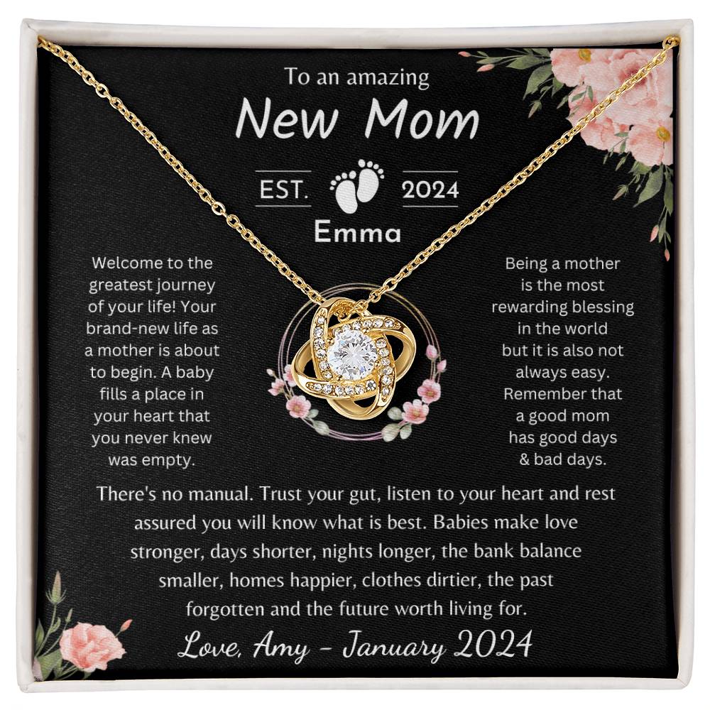 First Time Mom Gift | Gift for New Mom | New Mommy  Necklace, EST. 2024, 2025 or 2026, First Mothers Day Gift