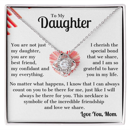 Elegant Present for Daughter from Mom Love Knot Necklace