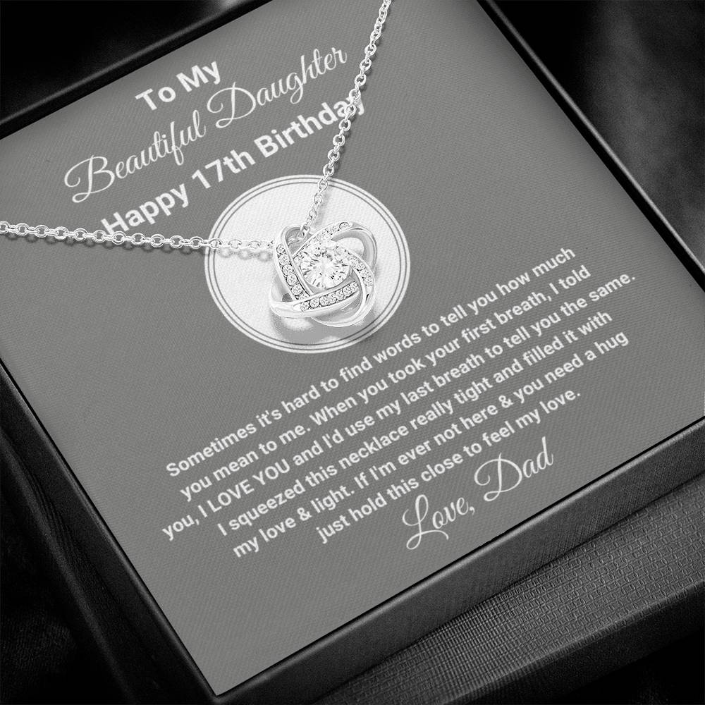 To My Beautiful Daughter | Happy 17th Birthday Gift Necklace