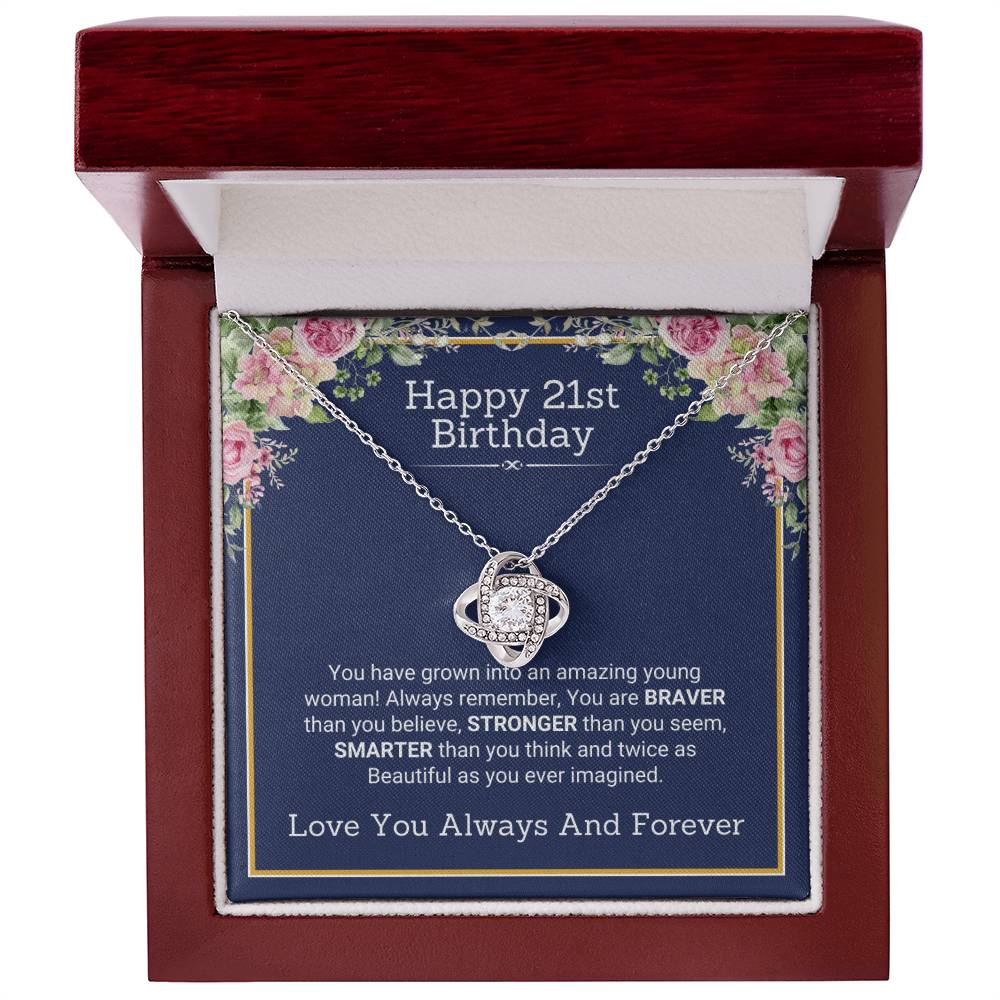 Happy 21st Birthday Necklace Gift For Her