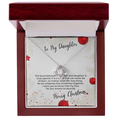 To My Daughter - Truly Special Christmas Love Knot Necklace
