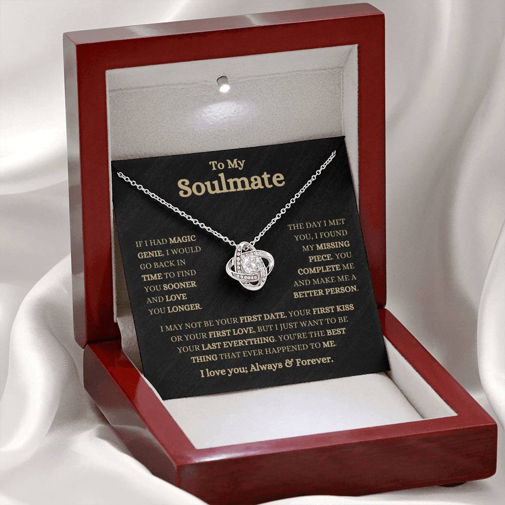 To My Soulmate Gift - My Everything - Love Knot Necklace