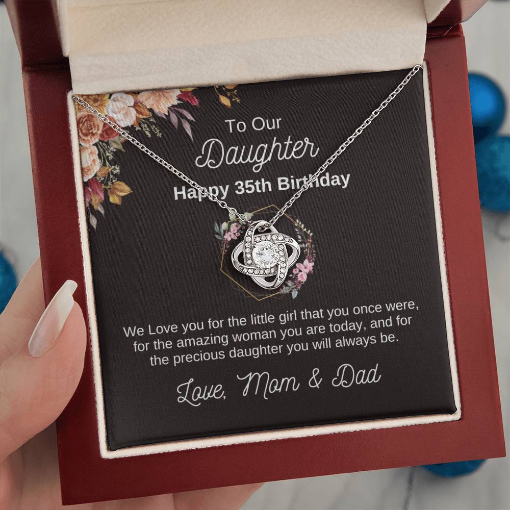 35th Birthday Gift For Daughter From Parents | Love Knot Necklace