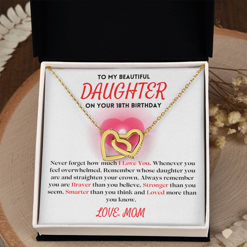 18th Birthday Gift For Daughter From Mom | Interlocking Hearts Necklace