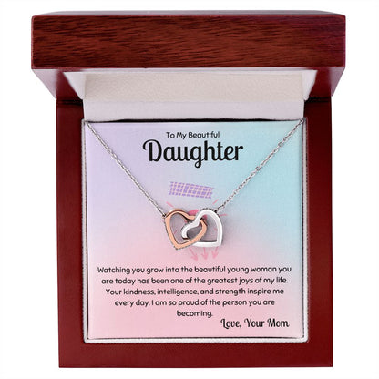Luxurious Rose Gold Finish Daughter's Necklace