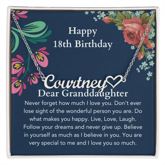 Personalized 18th Birthday Gift for Granddaughter