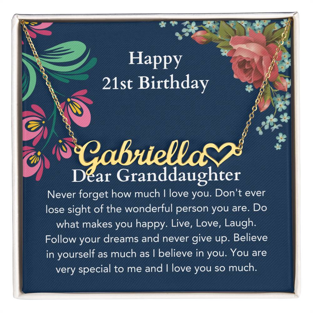 Personalized 21st Birthday Gift for Granddaughter