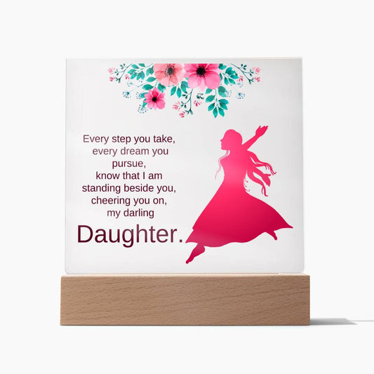 Standing Beside You, Daughter Gift from Mom & Dad - Square Acrylic Plaque