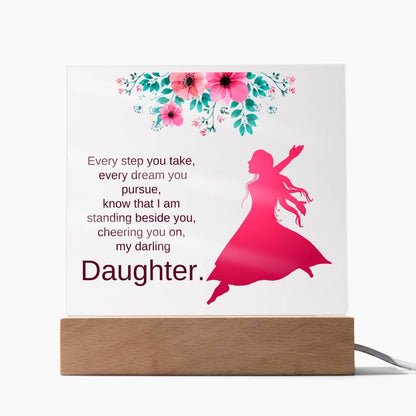 Standing Beside You, Daughter Gift from Mom & Dad - Square Acrylic Plaque