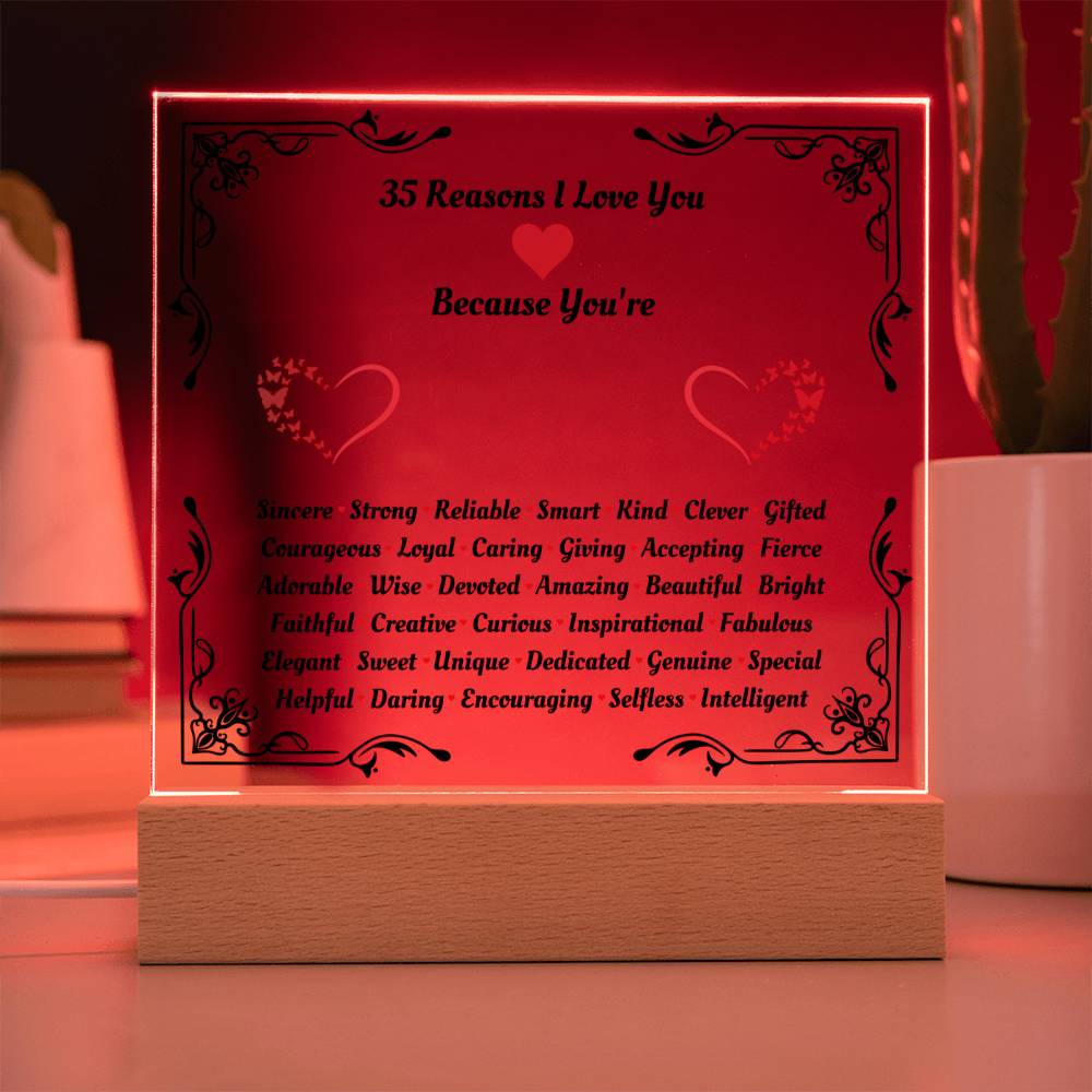 35 Reasons I Love You Gift for Women, 35 Things I Love About You for Her, 35th Birthday Gift for Her