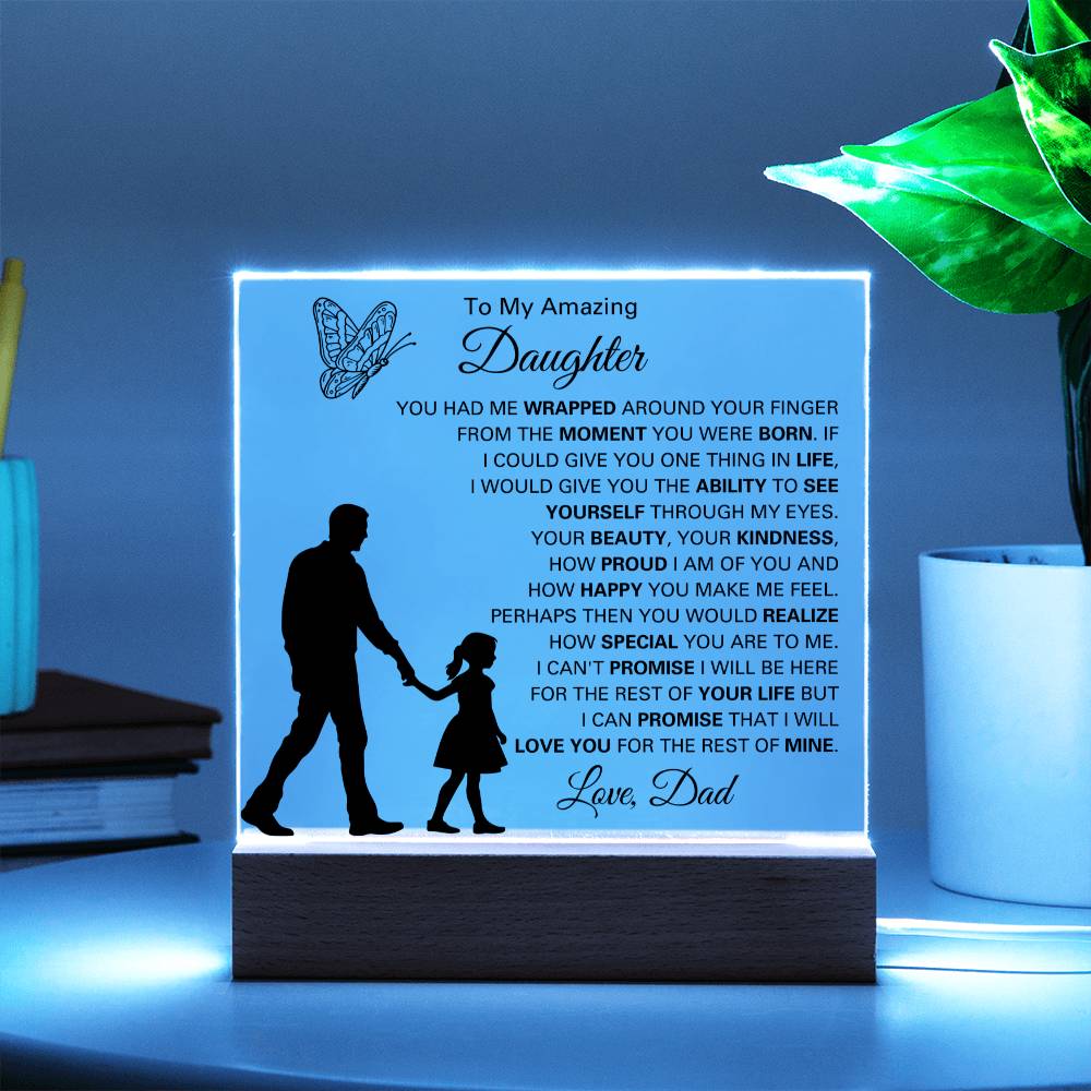To My Amazing Daughter Gift from Father | Square Acrylic Plaque for Her