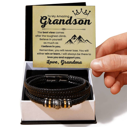 Amazing Gift for Grandson from Grandma | Toughest Climb - Forever Love Bracelet
