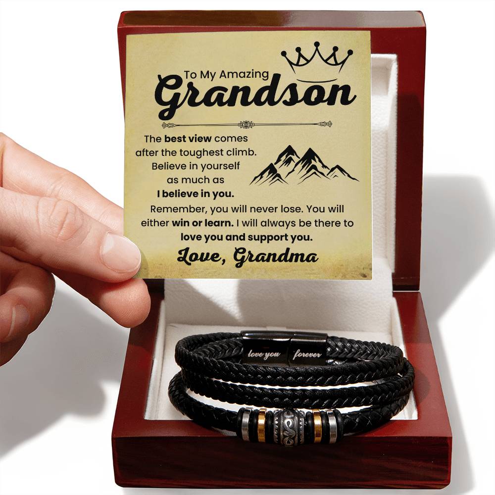 Amazing Gift for Grandson from Grandma | Toughest Climb - Forever Love Bracelet
