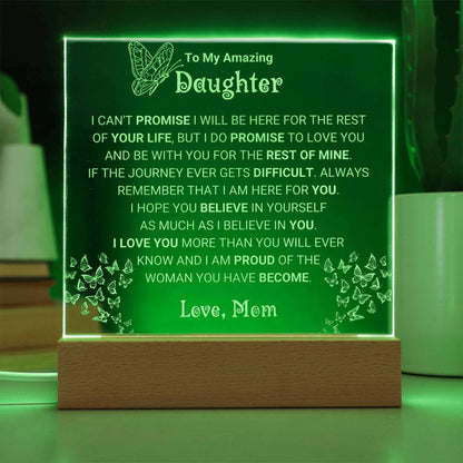 Heartfelt Gift for Daughter from Mother - Engraved Acrylic Plaque