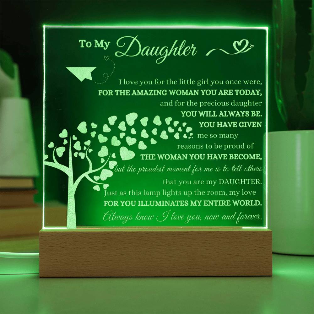 Sentimental Gift for Daughter from Parents | Engraved Acrylic Plaque for Birthday, Christmas, Graduation & Just Because