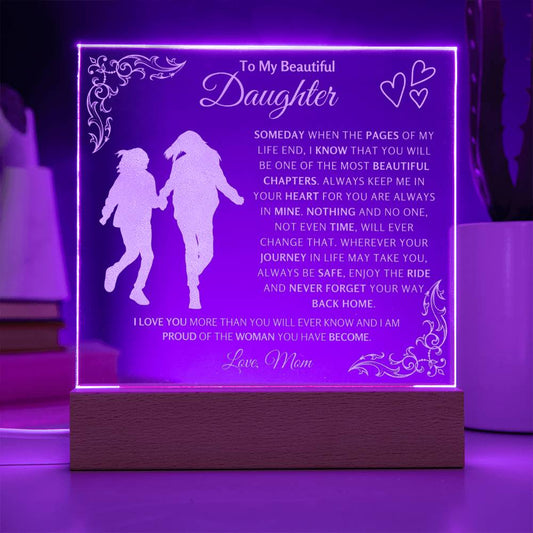 Mother Daughter Gift | Daughter Present from Mom | Engraved Acrylic Plaque