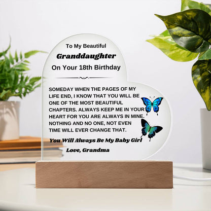 To My Beautiful Granddaughter - On Your 18th Birthday Gift