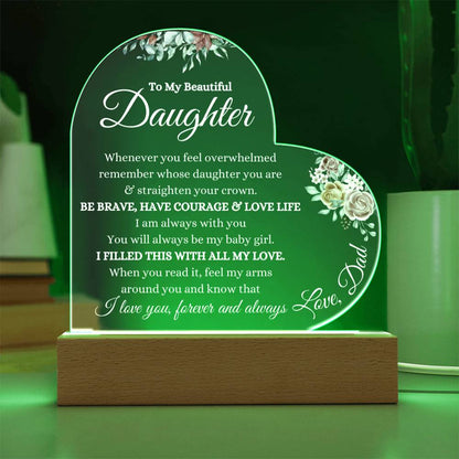 Beautiful Gift for Daughter from Dad - Green LED
