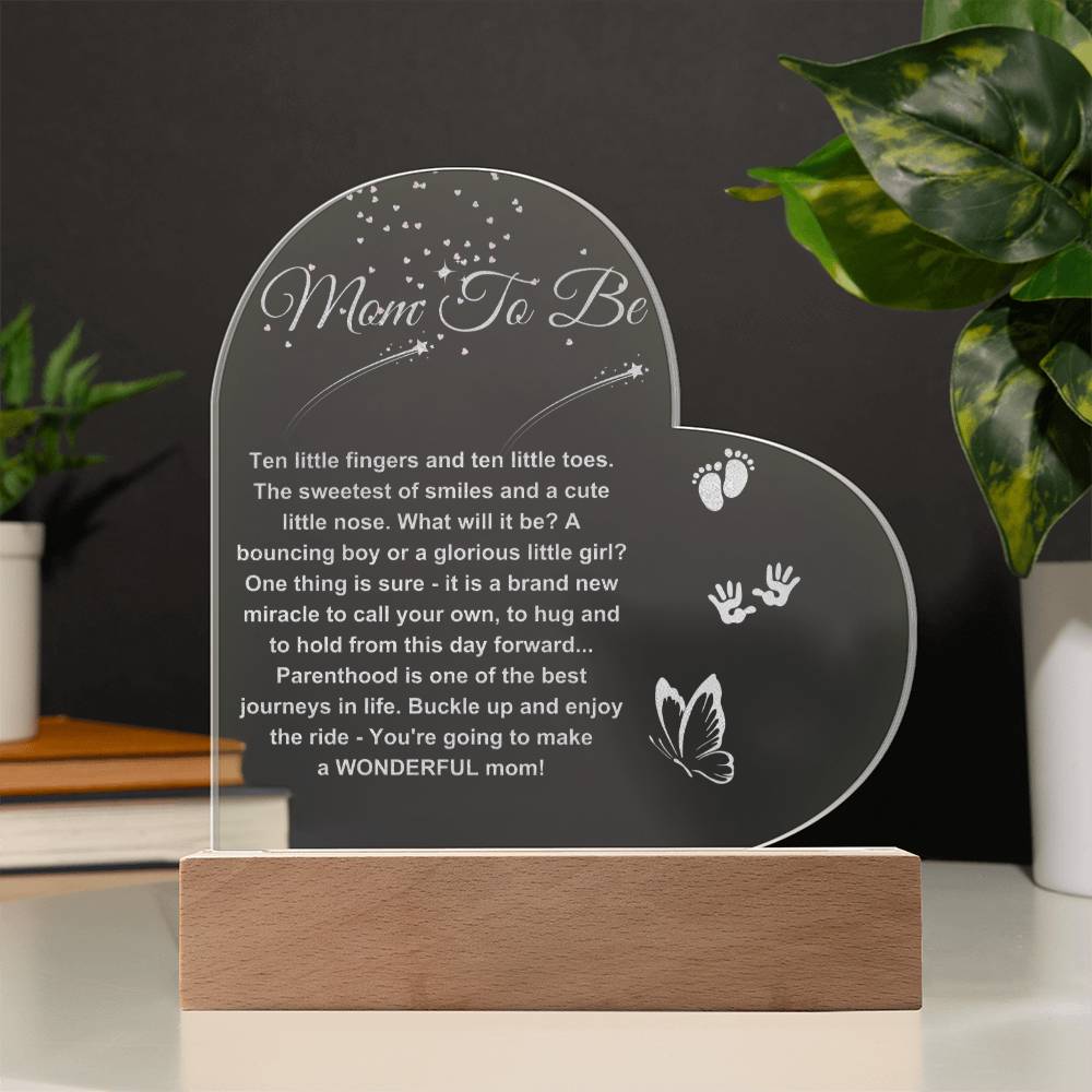 Gift for Pregnant Women - Mom To Be Engraved Acrylic Plaque