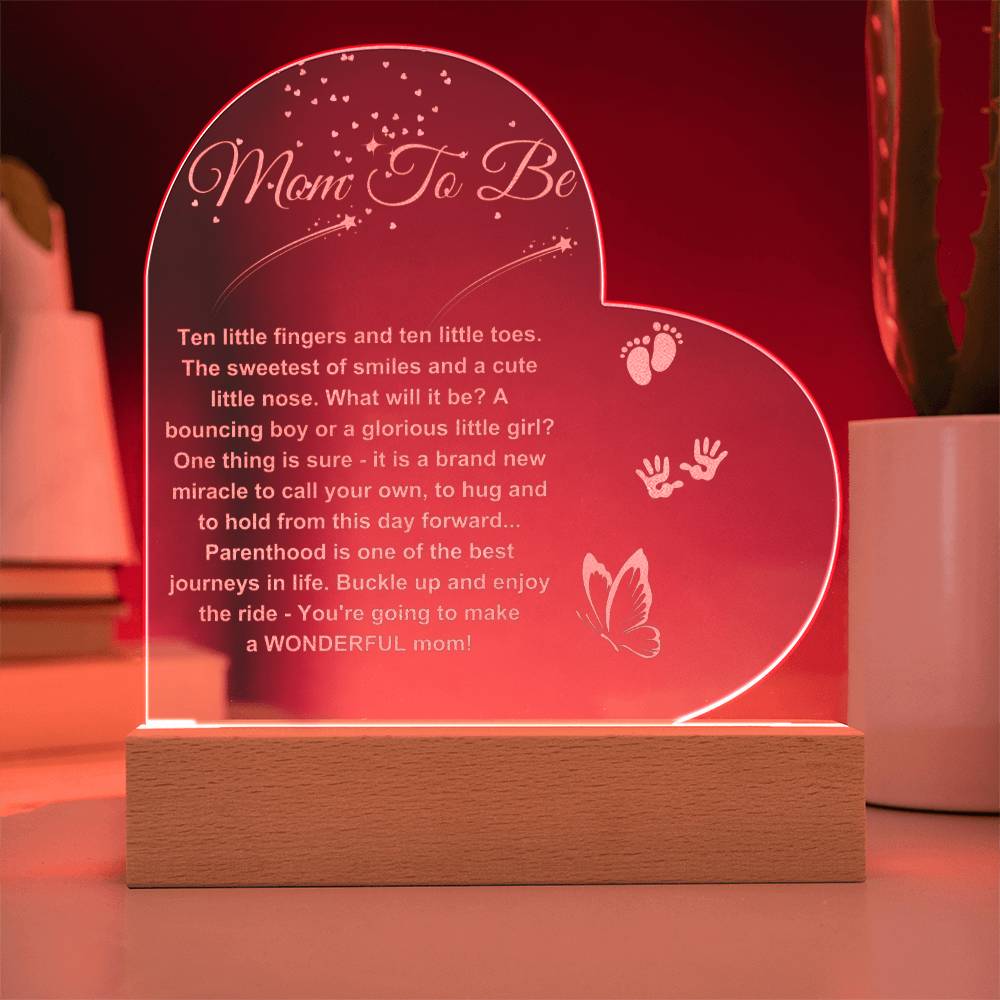 Gift for Pregnant Women - Mom To Be Engraved Acrylic Plaque