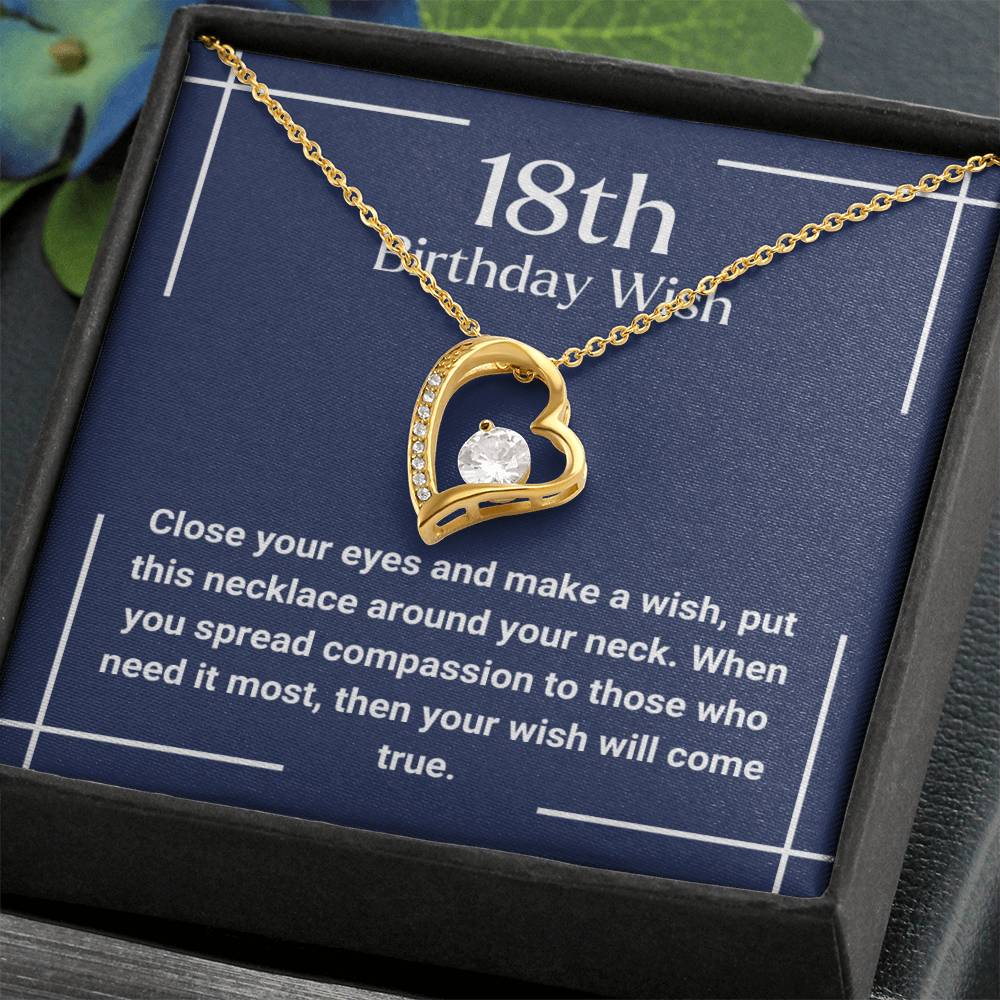 18th Birthday Wish Necklace Gift For Her