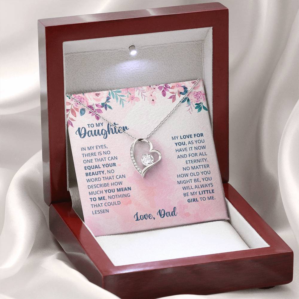To My Daughter Necklace - Heartwarming Gift from Dad for Daughter’s Birthday & Meaningful Achievements - Forever Love Necklace