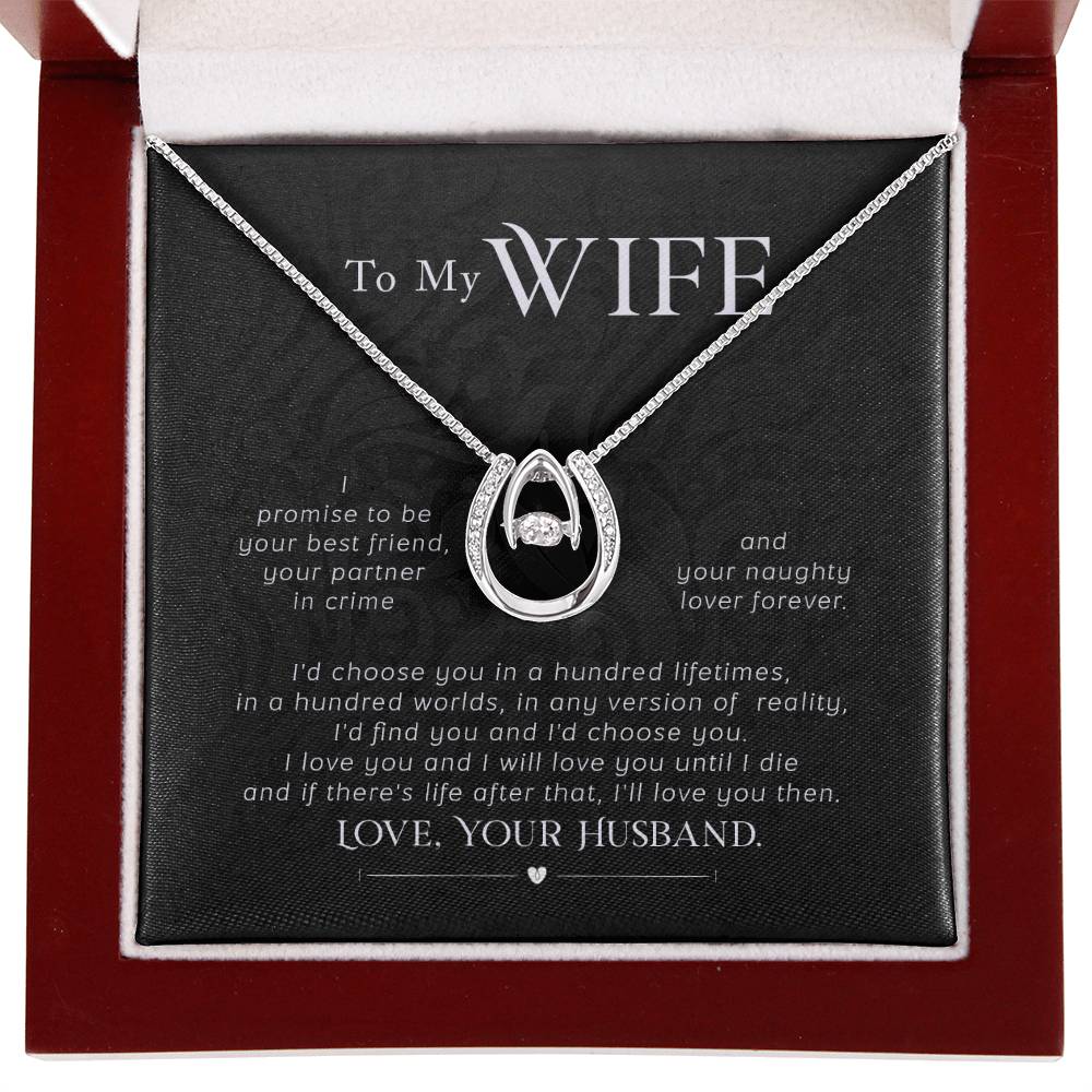 Sweet Gift for Wife from Husband - Romantic Jewelry for Everyday Love - Lucky In Love Necklace