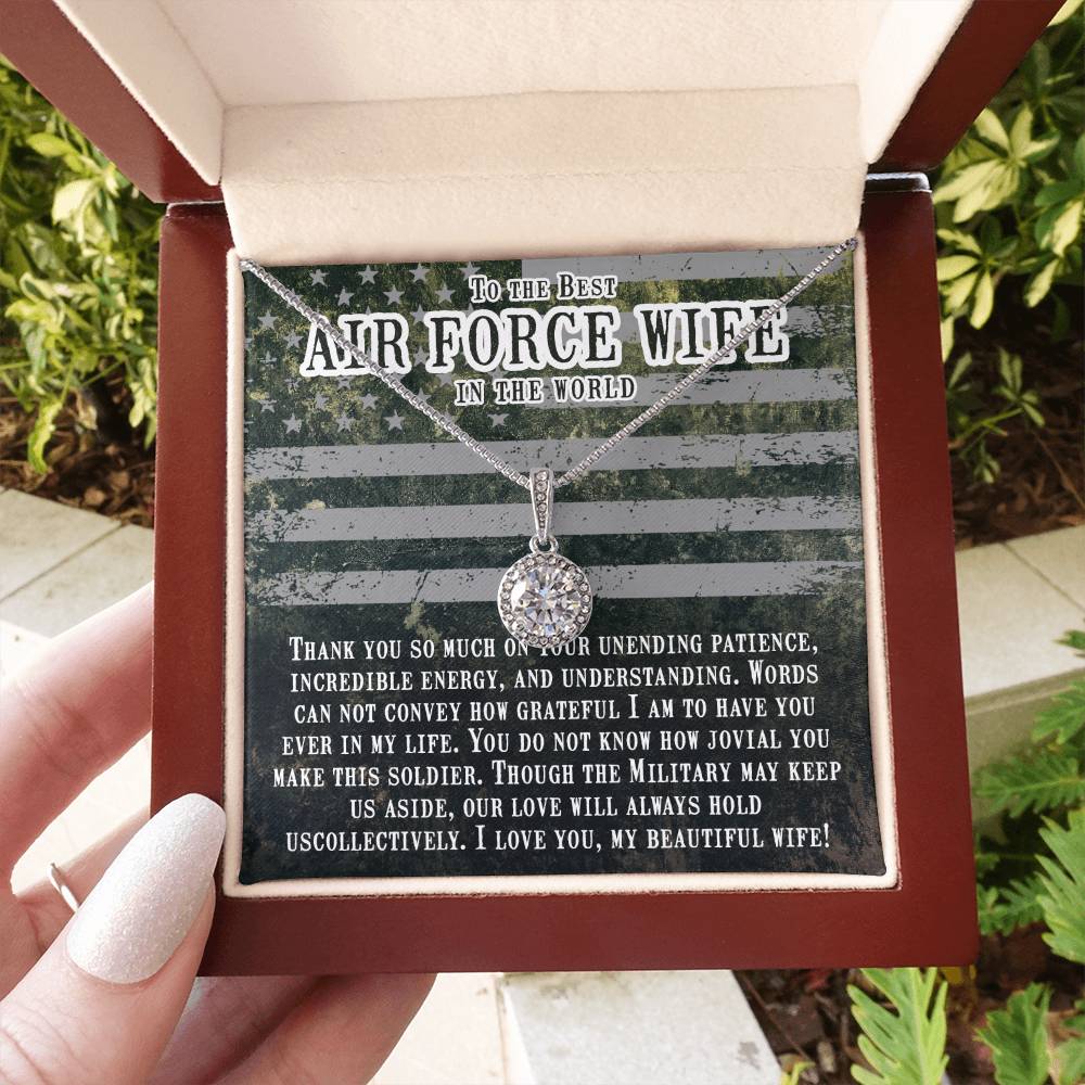 To The Best Air Force Wife In The World - Eternal Hope Necklace - Gift for Wife from Husband