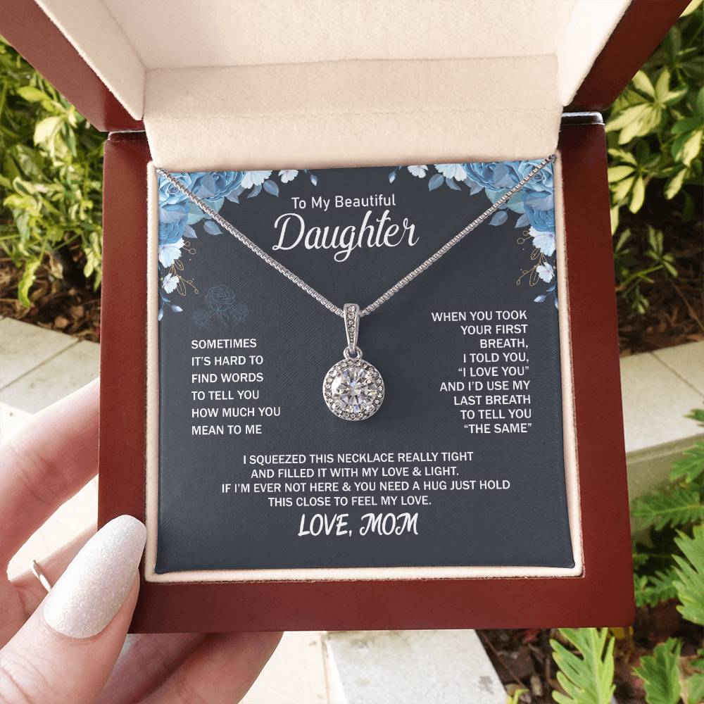 To My Daughter Necklace - Proud Mom to Daughter Jewelry for Birthday, Graduation & Special Celebrations - Eternal Hope Necklace