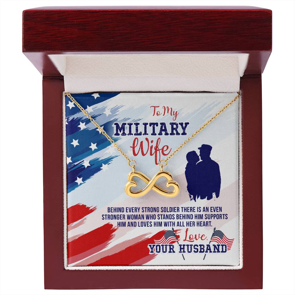 To My Military Wife Endless Love Necklace - Gift from Husband to Wife