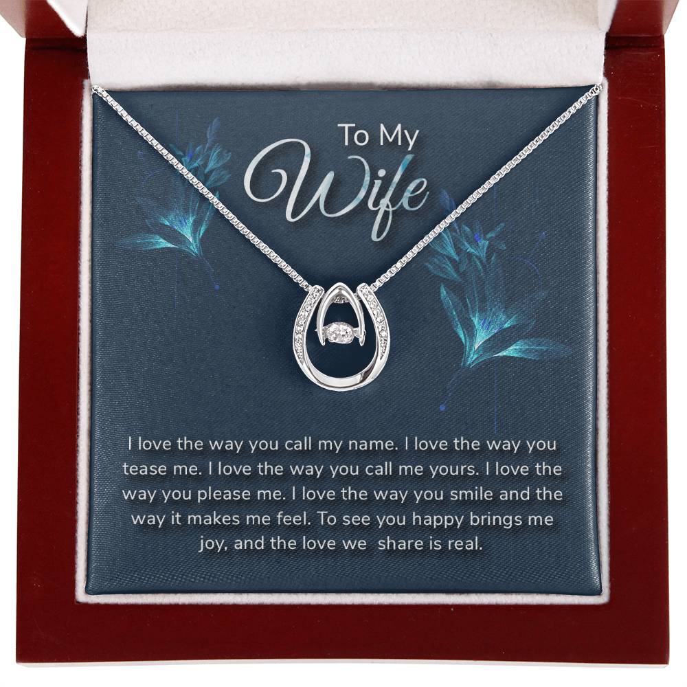 Surprise Gift for Wife - Meaningful Jewelry from Husband for Christmas, Anniversary & Valentine’s Day - Lucky In Love Necklace