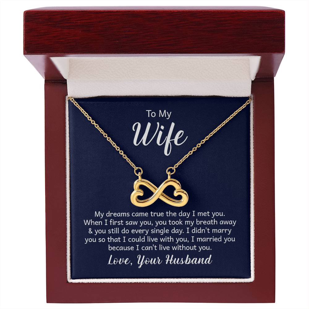 Meaningful Wife Jewelry from Husband - Romantic Gift for Birthday, Christmas, Anniversary & Valentine’s Day - Endless Love Necklace
