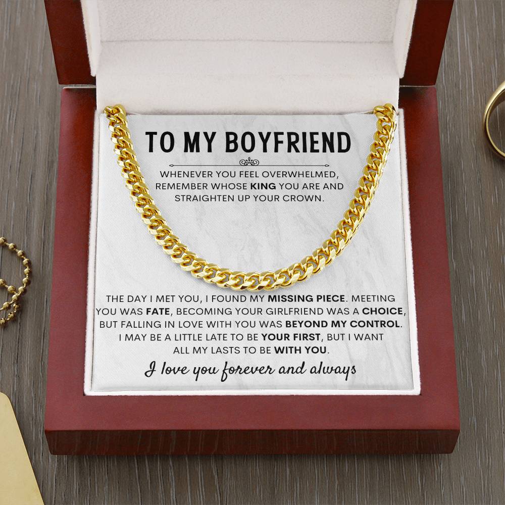 Girlfriend to Boyfriend Gift – Cuban Link Chain – Birthday & Anniversary Gift for Him