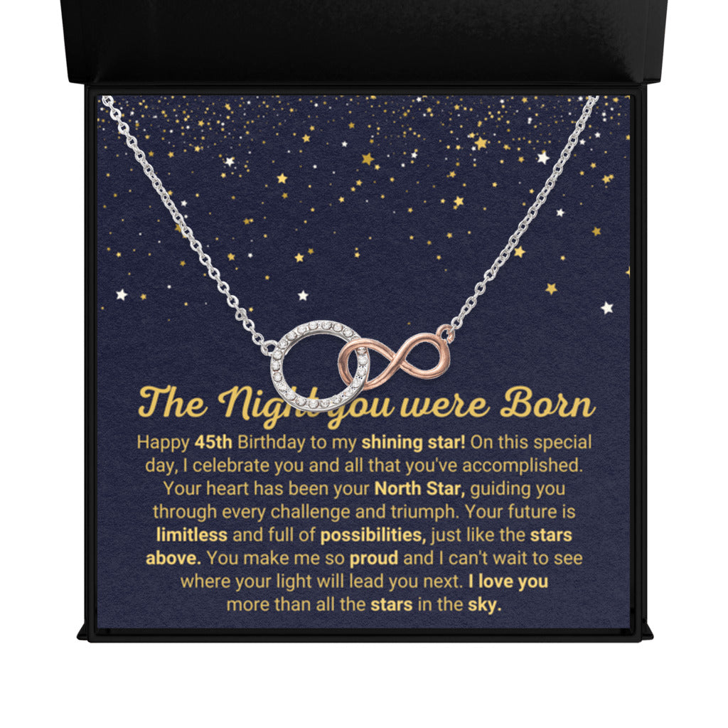 45th Birthday Gift for Daughter, Daughter In Law, Sister & Wife | The Night You Were Born - Infinite Bond Circle Necklace