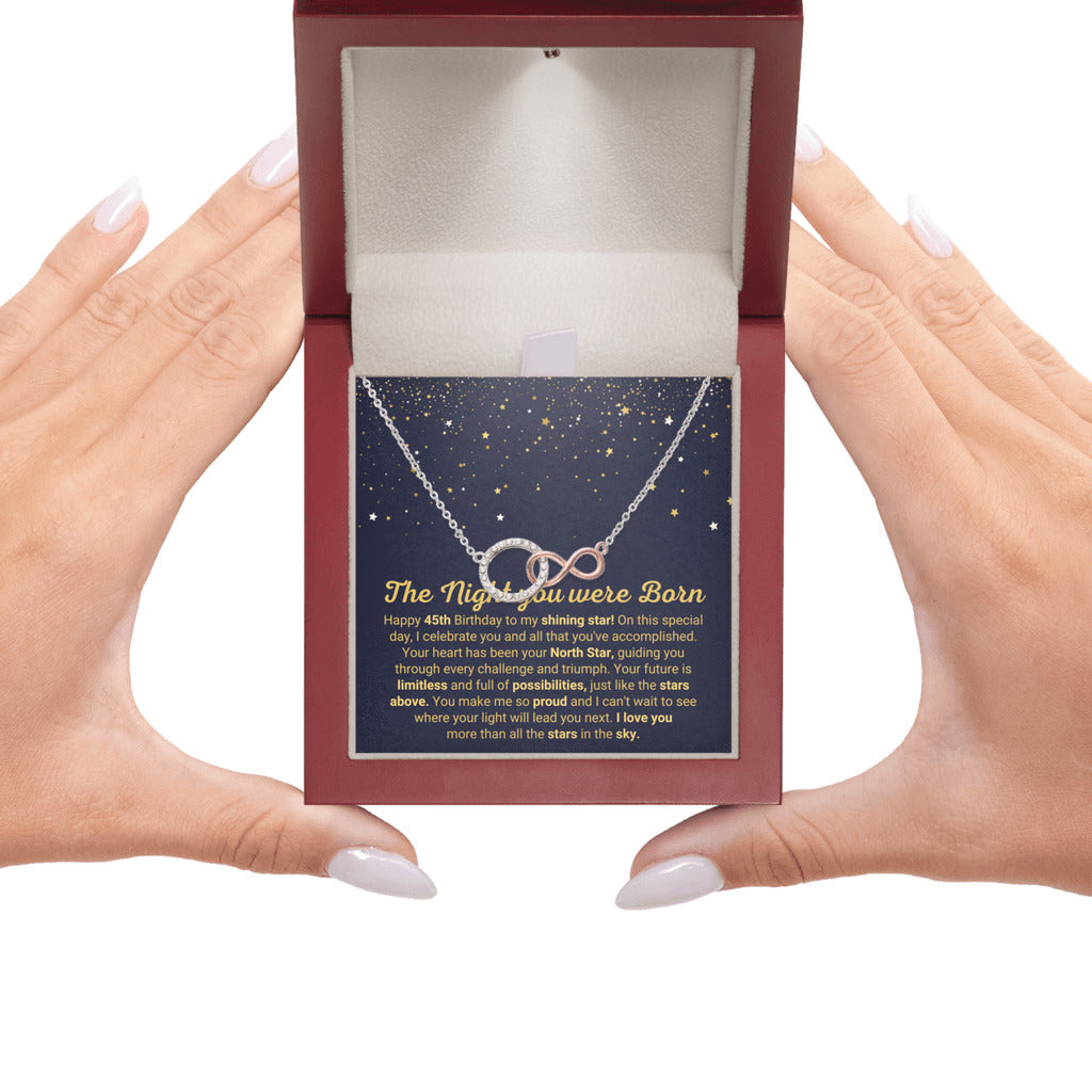 45th Birthday Gift for Daughter, Daughter In Law, Sister & Wife | The Night You Were Born - Infinite Bond Circle Necklace