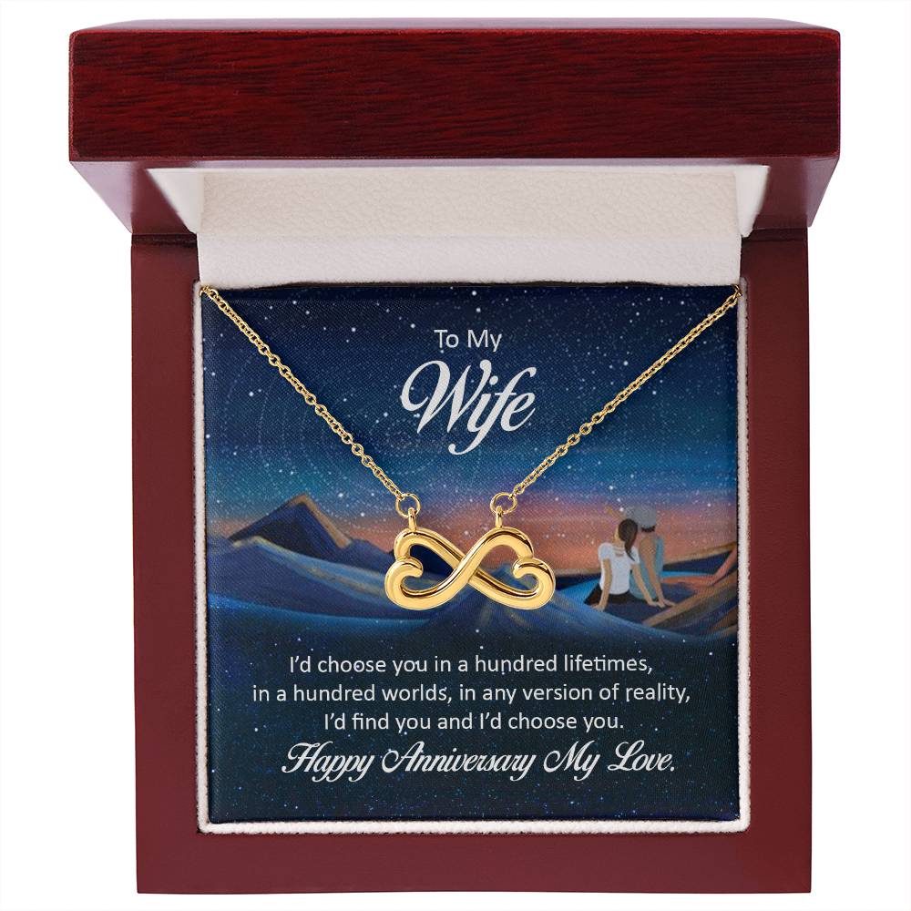 To My Wife Necklace - Romantic Keepsake Jewelry Gift from Husband for Special Days & Valentine’s Love - Endless Love Necklace