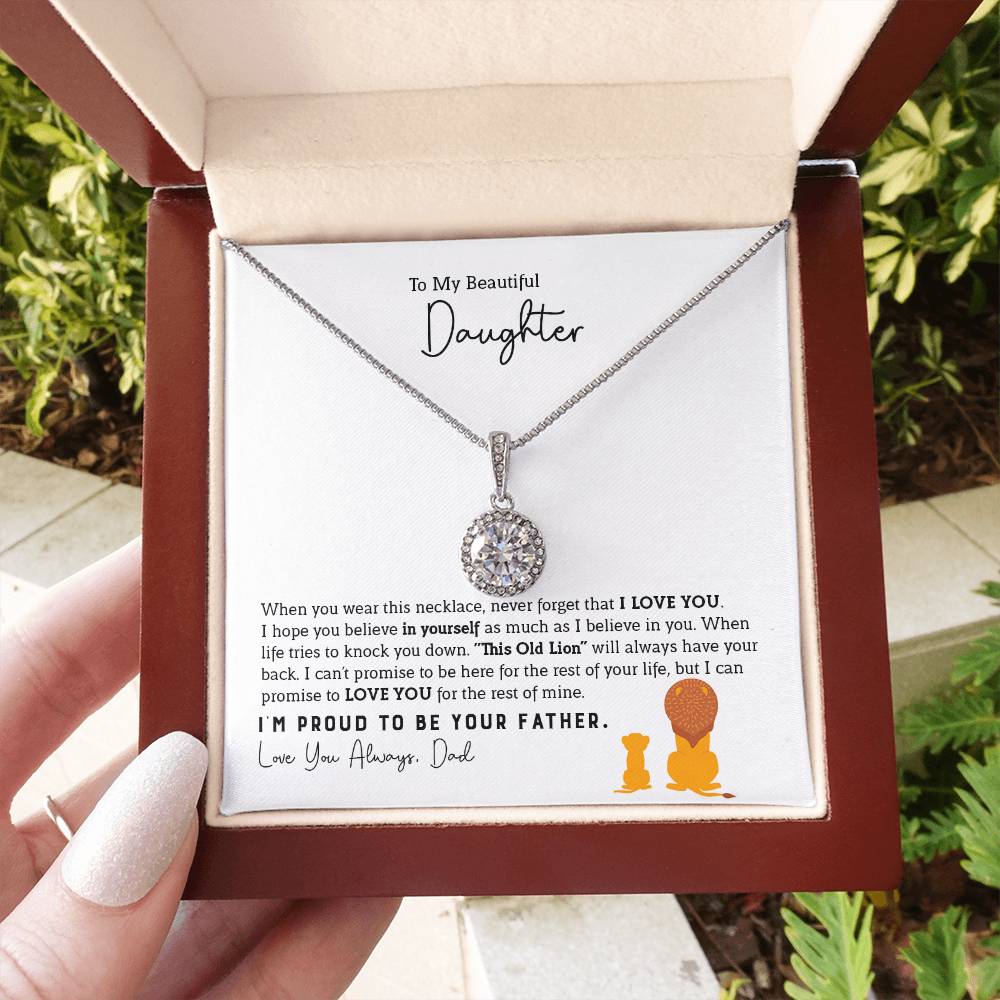 To My Daughter Necklace - Beautiful Daughter Jewelry for Birthday & Proud Dad Moments - Eternal Hope Necklace