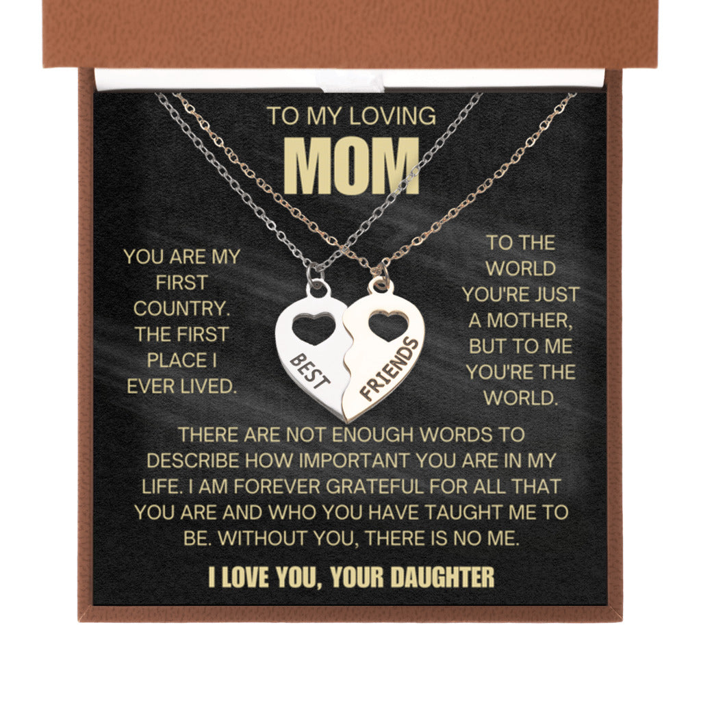 BFF Half Heart Necklace Set for Mother & Daughter