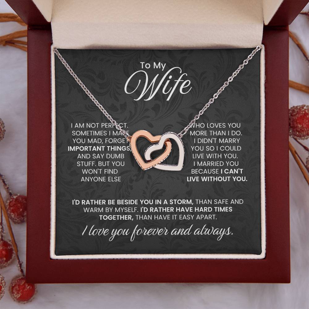 Jewelry Gift for Wife from Husband - Romantic & Heartfelt - Interlocking Hearts Necklace