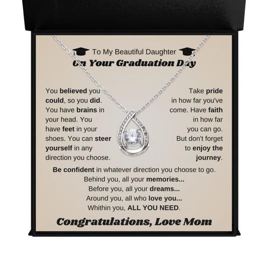 Floating Stone Necklace Graduation Gift