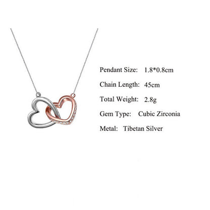 To My Soulmate - Baby Pack Our Bags For Next Trip - Interlocking Hearts Necklace