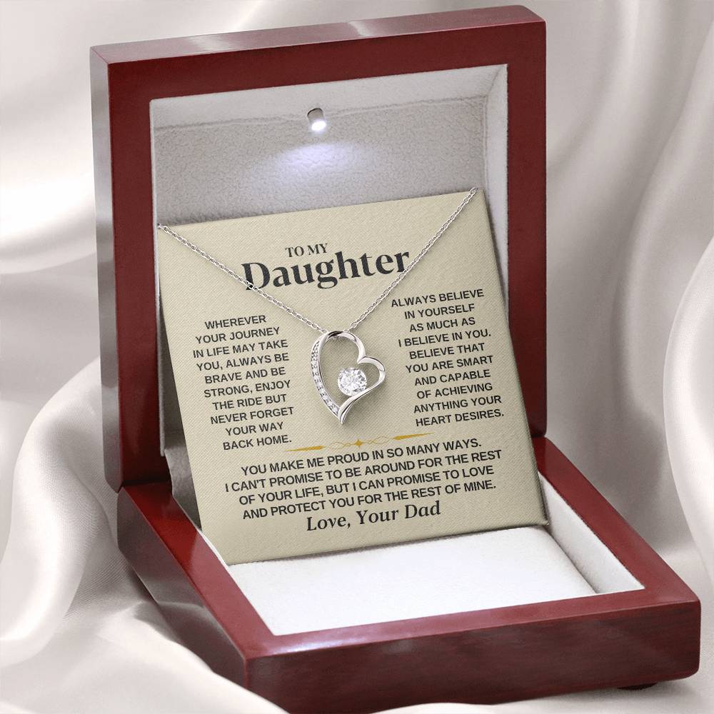 To My Daughter Necklace - You make me proud in so many ways - Daughter Present from Dad - Forever Love Necklace