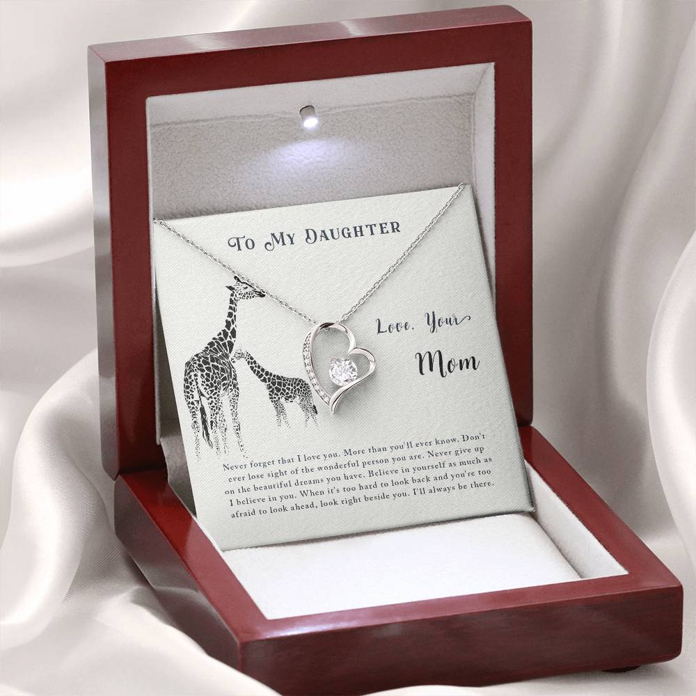 To My Daughter Necklace – Mom to Daughter Present for Graduation – Forever Love Necklace