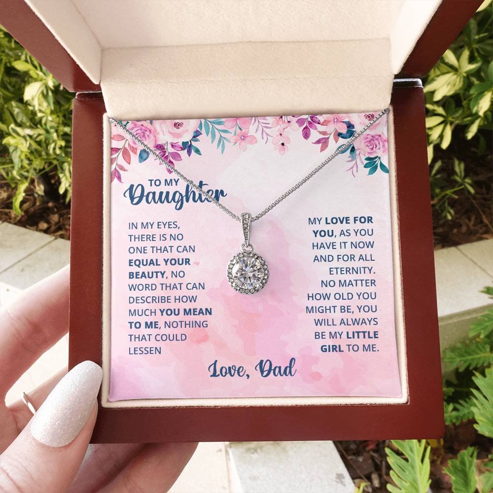To My Daughter Necklace - Sweetest Daughter Gift from Dad for Birthday Joy & Proud Dad Love - Eternal Hope Necklace