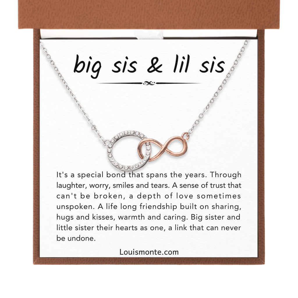 Big Sister and Little Sister Necklace, Big Sis Lil Sis Gift, Perfect For Birthday and Graduation